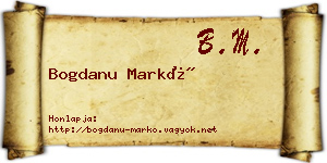 Bogdanu Markó névjegykártya